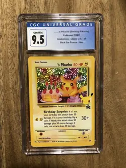 CGC 9.5 Birthday Pikachu 24 Celebrations Classic Collection Holo Pokemon Card - Image 1