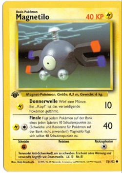 Magnemite (Magnetilo) 1st Edition GERMAN 53/102 Base Set Pokemon Card - Image 1