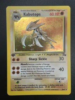 KABUTOPS Pokemon Card - WOTC - 1st Edition - Fossil - 9/62 - HOLO - NM (A) - Image 3