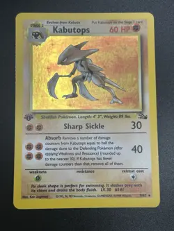 KABUTOPS Pokemon Card - WOTC - 1st Edition - Fossil - 9/62 - HOLO - NM (A) - Image 4
