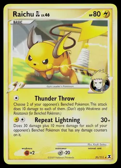 Pokemon Card - Raichu GL Rising Rivals 31/111 Rare - Image 1
