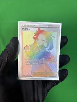 Pokemon TCG Marnie 208/202 Sword & Shield Secret Rare Rainbow Full Art Trainer - Image 1