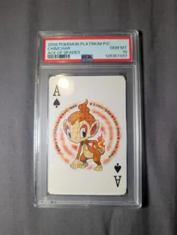 $0.99 START 2007 Pokemon Pearl Version Playing Card Chimchar Ace of Spades PSA10 - Image 1