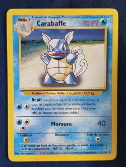 Carte pokemon FRANCAIS Carabaffe (BS 42) Set de Base - Wartortle [PLAYED] - Image 1