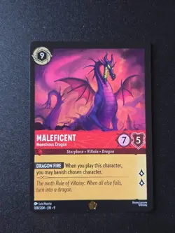 Disney Lorcana Fabled Maleficent Monstrous Dragon 108/204 Legendary Non Foil - Image 1