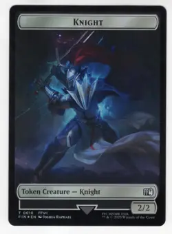 MTG Final Fantasy Double Sided Foil Token 2/10 Hero & Knight - Image 2