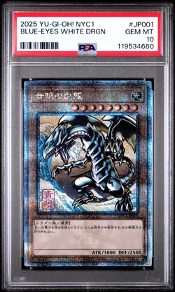 2025 YU-GI-OH! NYC1 #JP001 BLUE-EYES WHITE DRAGON PSA 10 - Image 1