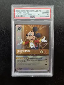 Disney Lorcana Mickey Mouse Friendly Face 18/P1 D100 Collector’s Edition PSA 10 - Image 1