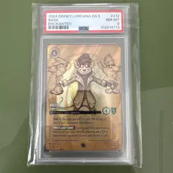 2024 DISNEY LORCANA AZURITE SEA ENCHANTED #212 BASIL DISGUISED DETECTIVE PSA 8 - Image 1