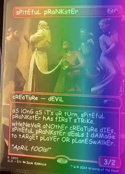 MTG Spiteful Prankster (801/3004) Secret Lair Drop Series LP FOIL- Rainbow - Image 1