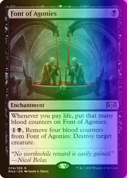 MTG Magic the Gathering Font of Agonies (74/296) Ravnica Allegiance MP FOIL - Image 1