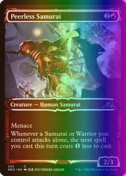 MTG Magic the Gathering Peerless Samurai (322/608) Kamigawa Neon Dynasty NM FOIL - Image 1