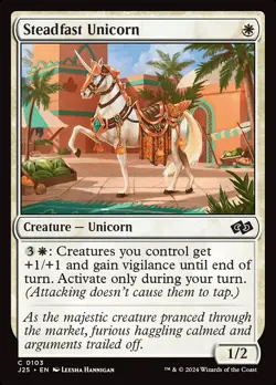 MTG Magic the Gathering Steadfast Unicorn (103/779) Foundations Jumpstart NM - Image 1