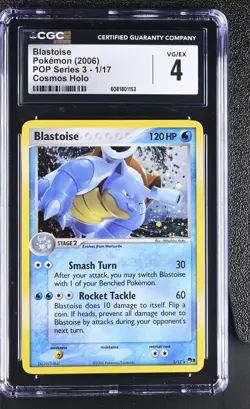 CGC 4 Blastoise 2006 POP Series 3 1/17 Cosmos Holo Pokemon Card - Image 1