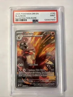 Pokemon TCG Blaziken Illustration Rare Card #192/182 Destined Rivals PSA - Image 1