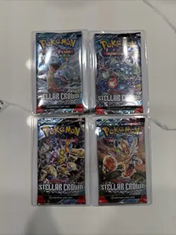 Pokemon Stellar Crown Booster Packs Factory Sealed Lot Of 4 Full Art Set - Image 1