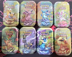 ✨ Pokemon Prismatic Evolutions Eeveelutions Mini Tin FULL ART Set of 8 (Sealed) - Image 1