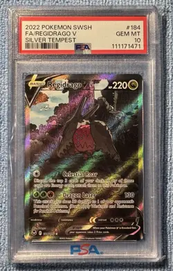 Pokemon Regidrago V Alt 184/195 Full Art Silver Tempest GEM MINT PSA 10 - Image 1