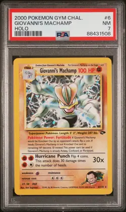 2000 POKEMON GYM CHALLENGE HOLO #6 GIOVANNI'S MACHAMP PSA 7 - Image 1
