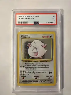 Pokemon TCG Base Set Chansey Card 3/102 Holo - Image 1