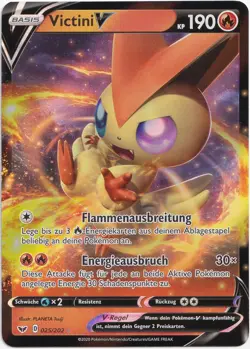 Pokemon Victini V Ultra Rare Schwert & Schild 025/202 NM Deutsch - Image 1