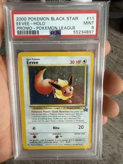 Pokemon 2000 Promo Black Star League #11 Eevee-Holo PSA 9 - Image 1
