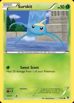 Pokemon Surskit (1/115) Plasma Blast LP REVERSE HOLO - Image 1
