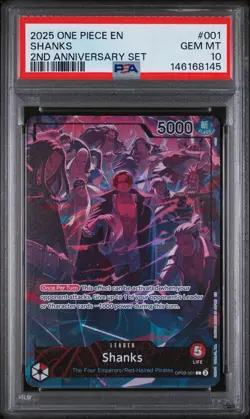 Shanks 001 One Piece English Version 2nd Anniversary Set One Piece PSA 10 - Image 1