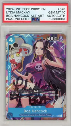 PSA GEM MINT 10 Signed Lydia Mackay 'Boa Hancock' (OP01-078) (Alternate Art) - Image 1