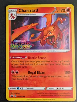 Pokemon TCG Charizard Vivid Voltage Prerelease Black Star Promo Card SWSH066 - Image 1