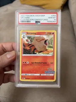 Pokemon Arcanine SWSH304 Card Illustration Contest 2022 PSA 10 - Image 1