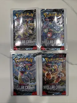 Pokemon Scarlet & Violet Stellar Crown Booster Packs Full Art Set Lot Of 4 - Image 1