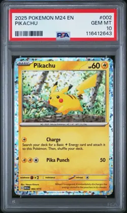 PSA 10 💎 Pikachu 002/015 Pokemon - McDonald's 2025 M24 GEM MINT LOW POP - Image 1