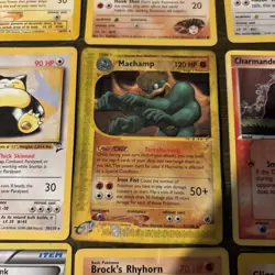 Lot of 12 Vintage Pokemon 1995 Snorlax Rayquaza Reverse Holo Vintage Charmander - Image 4