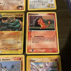 Lot of 12 Vintage Pokemon 1995 Snorlax Rayquaza Reverse Holo Vintage Charmander - Image 5