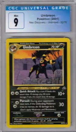 2001 POKEMON 32/75 UMBREON NEO DISCOVERY UNLIMITED CGC 9 - Image 1