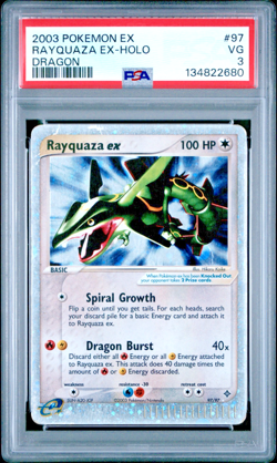 PSA 3 2003 Pokemon EX Dragon Rayquaza EX Holo Foil Rare 97/97 - Image 1