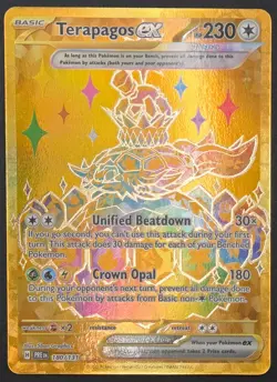 NM+ Terapagos ex 180/131 - Prismatic Evolutions Hyper Rare Pokemon TCG Gold Card - Image 2