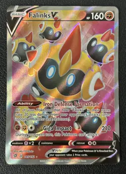 Falinks V 185/192 Rebel Clash Full Art Ultra Rare Pokemon TCG Card NM - Image 1