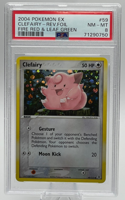2004 POKEMON EX FIRE RED & LEAF GREEN #59 CLEFAIRY REVERSE FOIL PSA 8 NM-MT - Image 1