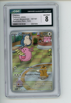 2024 Pokemon Twilight Masquerade Chansey 187/167 Illustration Rare CGC 8 - Image 1