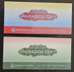 Pokemon Center S&V Paradox Rift Roaring Moon Iron Valiant Elite Trainer Box Lot - Image 3