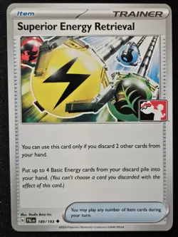 Superior Energy Retrieval 189/193 Play! Prize Pack Series 4 Non Holo Pokemon NM - Image 1