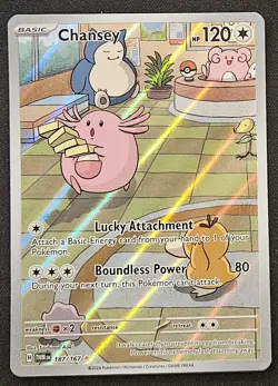 Chansey 187/167 Twilight Masquerade FA Illustration Rare Holo Pokemon 2024 NM - Image 1
