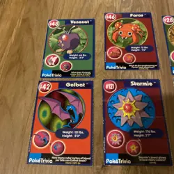 1999 Pokemon PokeTrivia Card Lot 23 Vintage Game Cards Machop Damaged - Image 2