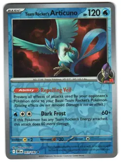 Team Rocket's Articuno 051/182 Reverse Holo Destined Rivals English Pokemon NM - Image 1