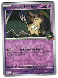 Team Rocket's Mimikyu 087/182 Reverse Holo Destined Rivals English Pokemon NM - Image 1