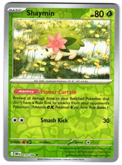 Shaymin 010/182 Reverse Holo SV10: Destined Rivals English Pokemon NM - Image 1