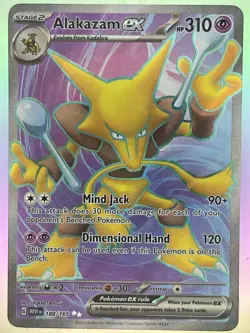 Alakazam ex 188/165 Sv: Scarlet & Violet 151 Holo UR Card TCG NM Pokemon - Image 1