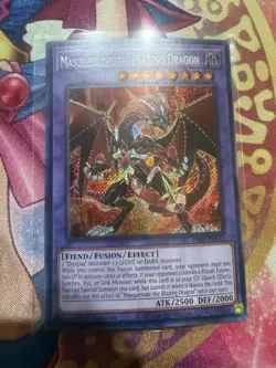 Yugioh - Masquerade The Blazing Dragon Secret Rare RA02-EN022, NM, 1st Ed - Image 1